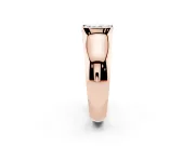 Radiant Cut Half Bezel Solitaire Engagement Ring Setting | Wide Band | Rose Gold