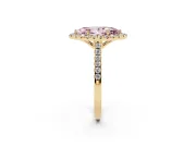 Marquise Raised Halo Engagement Ring Setting for a Fancy Pink Lab-Grown Diamond | Yellow Gold