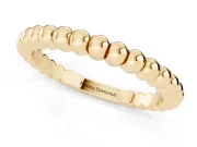 Round Diamond Beaded Eternity Band Set in Yellow gold with Bezel Setting
