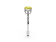 Cushion Cut Engagement Ring Setting for a Fancy Yellow Lab-Grown Diamond | White Gold - Design NV-24649