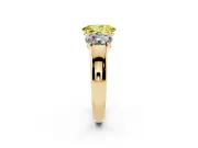 Oval 3 Stone Engagement Ring Setting for a Fancy Yellow Lab-Grown Diamond | Yellow Gold