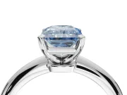 Radiant Cut Solitaire Engagement Ring Setting for a Fancy Blue Lab-Grown Diamond | Tapered Plain Band | White Gold