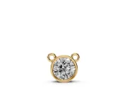 Round Lab-Grown Diamond Bezel Solitaire Pendant Necklace | Side Loop Bail | Yellow Gold