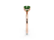 Fancy Green Cushion Cut Diamond Solitaire Engagement Ring Set in Rose gold with Prong Setting and Polished Band