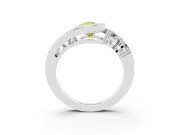 Pear-Shaped Bezel Bypass Engagement Ring Setting for a Fancy Yellow Lab-Grown Diamond | Platinum