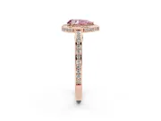 Pear-Shaped Sectioned Halo Engagement Ring Setting for a Fancy Pink Lab-Grown Diamond | Rose Gold