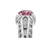 Heart-Shaped Vintage Milgrain Engagement Ring Setting for a Fancy Pink Lab-Grown Diamond | Hidden Halo | Platinum