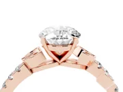 Oval Leaf Pavé Engagement Ring Setting | Leaf Motif Shoulders | Rose Gold