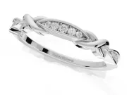 Round Lab-Grown Diamond Graduated Twisted Pavé Wedding Band | Marquise Motifs | Sterling Silver