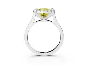 Round Halo Engagement Ring Setting for a Fancy Yellow Lab-Grown Diamond | Claw Corners | White Gold