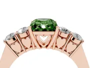 Radiant Cut 5 Stone Engagement Ring Setting for a Fancy Green Lab-Grown Diamond | Rose Gold