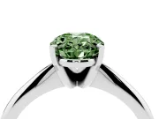Oval Engagement Ring Setting for a Fancy Green Lab-Grown Diamond | Sterling Silver