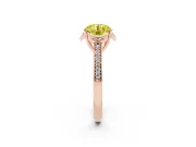 Round Floral Pavé Engagement Ring Setting for a Fancy Yellow Lab-Grown Diamond | Rose Gold