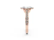 Marquise Graduated Pavé Solitaire Engagement Ring Setting | Wide Pavé Row Band | Rose Gold