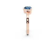 Heart-Shaped Solitaire Engagement Ring Setting for a Fancy Blue Lab-Grown Diamond | Flat Tab Prongs | Rose Gold