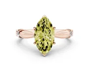 Marquise Floral Solitaire Engagement Ring Setting for a Fancy Yellow Lab-Grown Diamond | Rose Gold