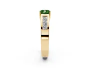 Cushion Cut Channel-Set Engagement Ring Setting for a Fancy Green Lab-Grown Diamond | Yellow Gold
