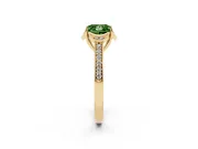 Princess Cut Floral Pavé Engagement Ring Setting for a Fancy Green Lab-Grown Diamond | Yellow Gold
