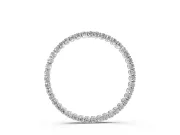 Round Lab-Grown Diamond Thin Eternity Circle Pendant Necklace | Shared Prongs | White Gold