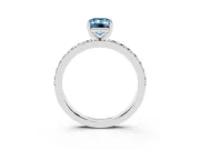 Emerald Cut Engagement Ring Setting for a Fancy Blue Lab-Grown Diamond | Sterling Silver - Design NV-24514
