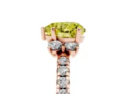Heart-Shaped Side Stone Engagement Ring Setting for a Fancy Yellow Lab-Grown Diamond | Pave Band | Rose Gold