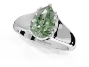 Pear-Shaped Double Claw Solitaire Engagement Ring Setting for a Fancy Green Lab-Grown Diamond | White Gold