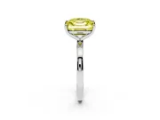 Fancy Yellow Asscher Cut and Emerald Cut Toi Moi Ring Set in White gold with Prong Setting