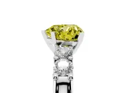 Heart-Shaped 5 Stone Engagement Ring Setting for a Fancy Yellow Lab-Grown Diamond | Sterling Silver
