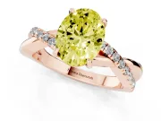 Oval Crossover Engagement Ring Setting for a Fancy Yellow Lab-Grown Diamond | Rose Gold