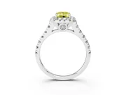 Emerald Cut Halo Engagement Ring Setting for a Fancy Yellow Lab-Grown Diamond | Shared Prong Shoulders | Sterling Silver