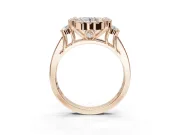 Round Halo Side Cluster Engagement Ring Setting | Graduated Channel Band | Rose Gold
