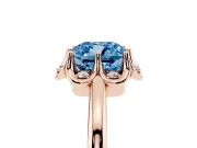 Cushion Cut Petal Halo Engagement Ring Setting for a Fancy Blue Lab-Grown Diamond | Rose Gold
