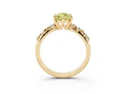 Marquise Graduated Accent Engagement Ring Setting for a Fancy Yellow Lab-Grown Diamond | Yellow Gold