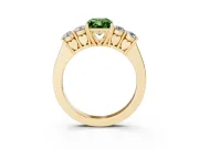 Radiant Cut 5 Stone Engagement Ring Setting for a Fancy Green Lab-Grown Diamond | Yellow Gold