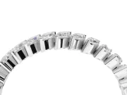 Marquise Lab-Grown Diamond Slanted Half Eternity Wedding Band | Tip Cups | Sterling Silver