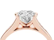 Cushion Cut Half Bezel Solitaire Engagement Ring Setting | Graduated Channel Band | Rose Gold