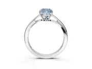 Cushion Cut Bypass Solitaire Engagement Ring Setting for a Fancy Blue Lab-Grown Diamond | Sterling Silver