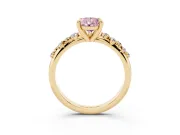 Pear-Shaped Graduated Engagement Ring Setting for a Fancy Pink Lab-Grown Diamond | Yellow Gold