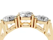 Round Three Stone Engagement Ring Setting | Equal-Size Stones | Yellow Gold
