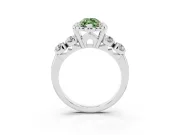Marquise Floral Engagement Ring Setting for a Fancy Green Lab-Grown Diamond | Petal Frame | Platinum