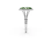 Marquise Split Shank Halo Engagement Ring Setting for a Fancy Green Lab-Grown Diamond | Platinum