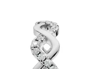 Round Lab-Grown Diamond Infinity Twist Wedding Band | Pavé and Polished | White Gold