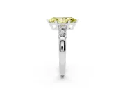 Fancy Yellow Marquise Cut Diamond Five-Stone Prong Set Engagement Ring Set in White gold with Channel Band
