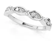 Marquise Diamond Smooth Bezel Eternity Band Set in Silver with Full Circle of Stones