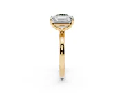 Fancy Green Round Cut and Emerald Cut Toi Moi Ring Set in Yellow gold with Prong Setting