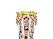 Pear-Shaped Vintage Milgrain Engagement Ring Setting for a Fancy Yellow Lab-Grown Diamond | Hidden Halo | Rose Gold
