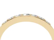 Round Lab-Grown Diamond Graduated Men's Wedding Band | Recessed Bead-Set Row | Yellow Gold