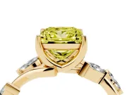 Princess Cut Twisted Vine Engagement Ring Setting for a Fancy Yellow Lab-Grown Diamond | Yellow Gold