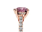 Heart-Shaped Hidden Halo Pave Engagement Ring Setting for a Fancy Pink Lab-Grown Diamond | Claw Prongs | Rose Gold