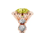 Round Floral Engagement Ring Setting for a Fancy Yellow Lab-Grown Diamond | Petal Frame | Rose Gold